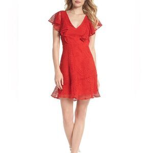 Chelsea28 Red Ruffle Mini Dress